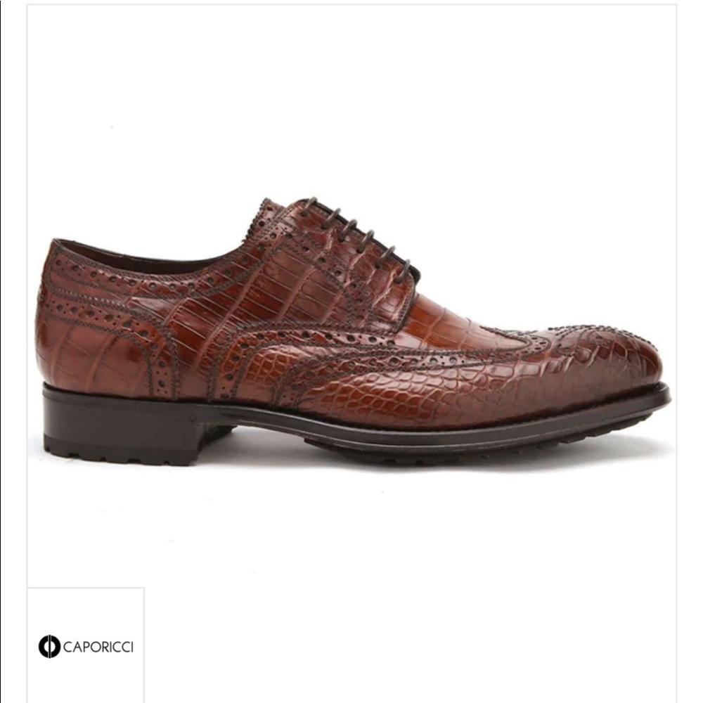 NEW listing 3318 CAPORICCI Sport Rust brown Alligator shoe